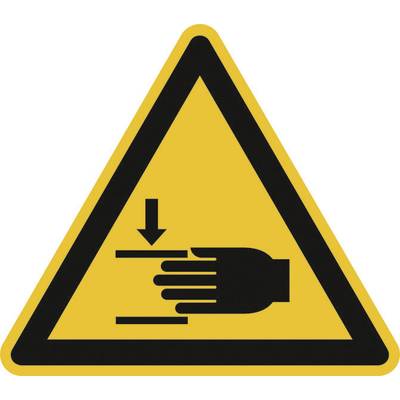 Warnschild Handverletzungsgefahr Folie selbstklebend   100 mm ISO 7010 1 St.