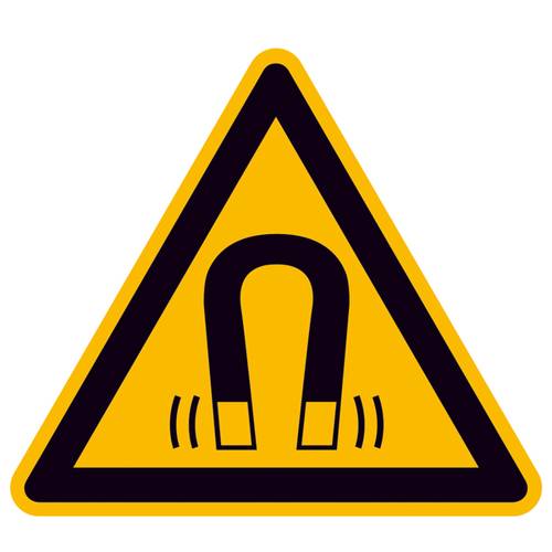 Warnschild Magnetisches Feld Folie selbstklebend 50 mm ISO 7010 10 St.