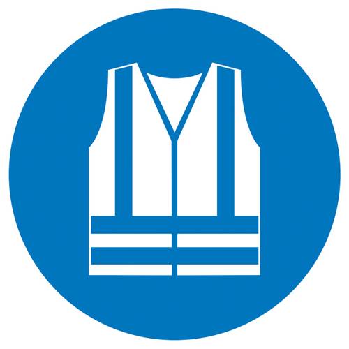 Gebotsschild Warnweste benutzen Folie selbstklebend (Ø) 50 mm ISO 7010 6 St.