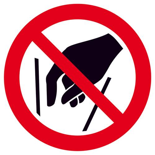 Thumbnail - Verbotsschild Hineinfassen verboten, Hygiene und Abstand Folie selbstklebend (Ø) 100 mm ISO 7010 1 St.