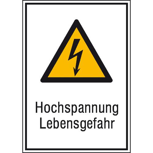 Warn-Kombischild Achtung Folie selbstklebend (B x H) 210 mm x 297 mm ISO 7010 1 St.