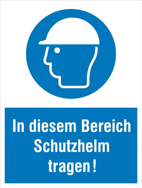 Gebotsschild Kopfschutz benutzen Kunststoff (B x H) 300 mm x 400 mm  ISO 7010 1 St.