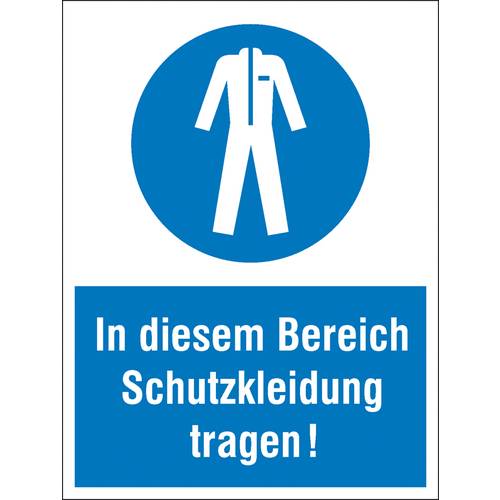 Gebotsschild Schutzkleidung benutzen, Hygiene und Abstand Kunststoff (B x H) 300 mm x 400 mm ISO 7010 1 St.