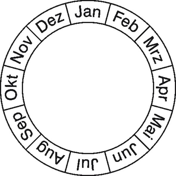 SafetyMarking 30.0814 Monatsplakette Januar - Dezember  Weiß Folie selbstklebend (Ø) 40 mm 40 mm   8 St.