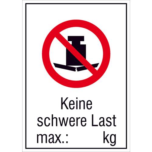 Thumbnail - Verbotsschild Keine schwere Last Kunststoff (B x H) 210 mm x 297 mm ISO 7010 1 St.