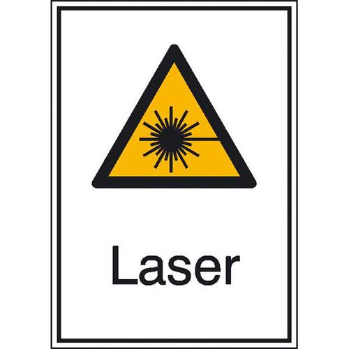 Thumbnail - Warn-Kombischild Laser Folie selbstklebend (B x H) 131 mm x 185 mm ISO 7010 1 St.