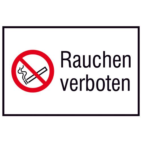 Verbotsschild Rauchen verboten Kunststoff (B x H) 300 mm x 200 mm ISO 7010 1 St.