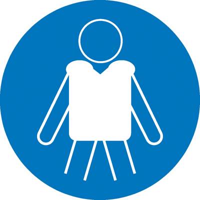 Symbol einer Frau auf blauem Hintergrund, typisches Piktogramm zur Kennzeichnung von Toiletten für Damen.