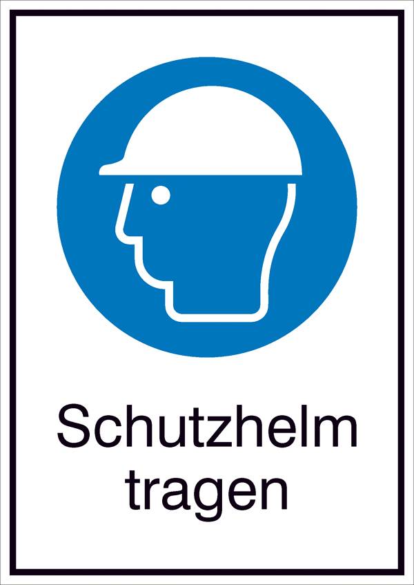 Gebotsschild Schutzhelm benutzen Folie selbstklebend (B x H) 131 mm x 185 mm  ISO 7010 1 St.