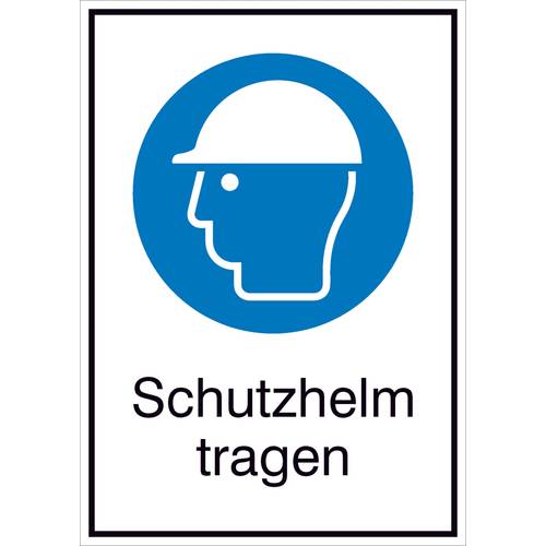Gebotsschild Schutzhelm benutzen Folie selbstklebend (B x H) 131 mm x 185 mm ISO 7010 1 St.