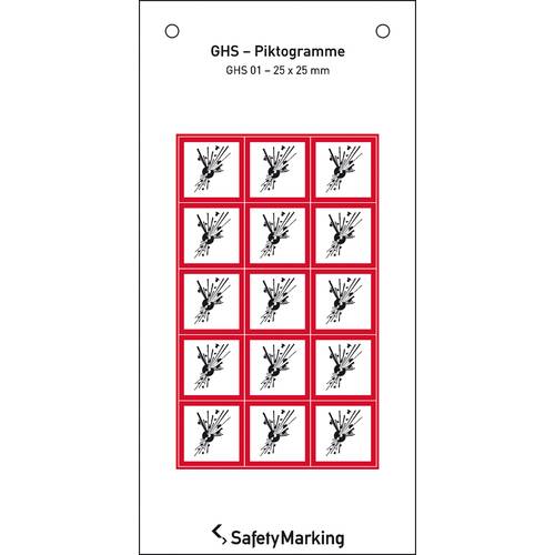 SafetyMarking 30.B1010 GHS-Gefahrenpiktogramm 01 explodierende Bombe Folie selbstklebend (B x H) 25 mm x 25 mm 15 St.