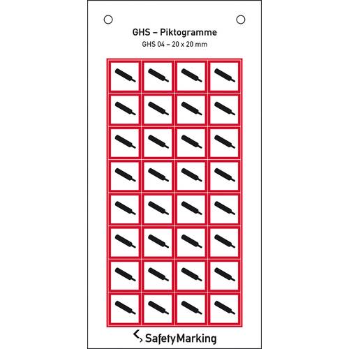 SafetyMarking 30.B1021 GHS-Gefahrenpiktogramm 04 Gasflasche Folie selbstklebend (B x H) 20 mm x 20 mm 32 St.