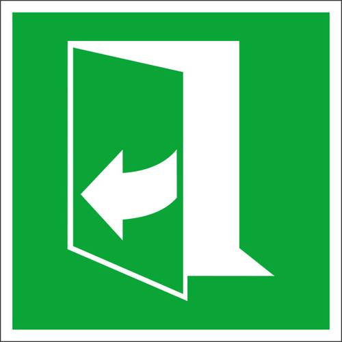 Fluchtwegschild Folie Tür öffnet durch Ziehen auf der rechten Seite SafetyMarking 38.A2090 (B x H) 100 mm x 100 mm ISO 7...