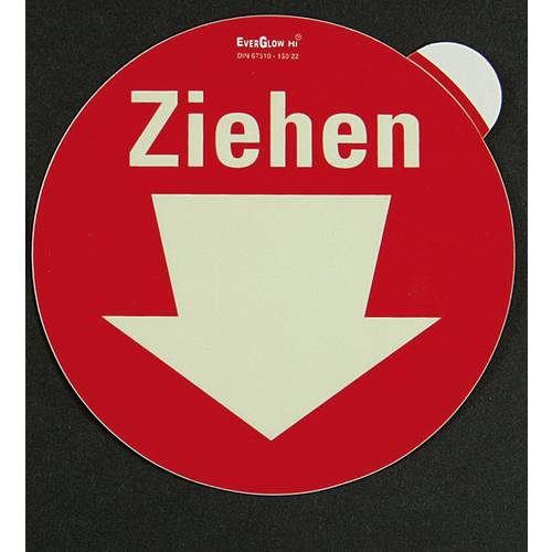 Thumbnail - Türschild Ziehen Folie selbstklebend (Ø) 100 mm 100 mm DIN 67510-4 1 St.