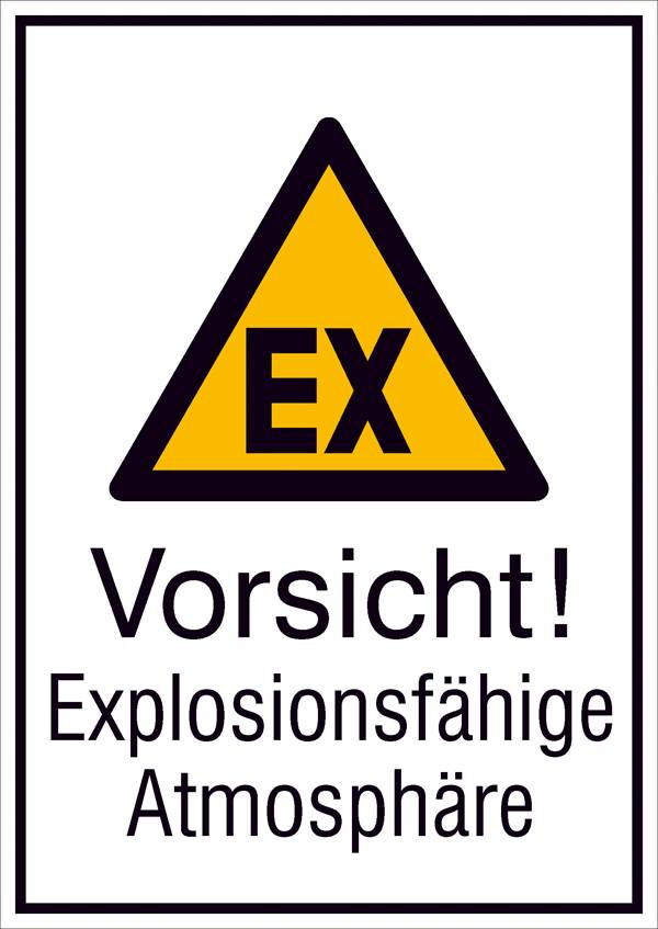 Warn-Kombischild Vorsicht! Explosionsfähige Atmosphäre Kunststoff (B x H) 210 mm x 267 mm    1 St.