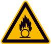 Warnschild Brandfördernde Stoffe Folie selbstklebend 50 mm ISO 7010 10 St.