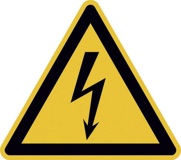 Warnschild Elektrische Spannung Folie selbstklebend   100 mm ISO 7010 1 St.