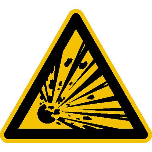 Warnschild Explosionsgefährliche Stoffe Folie selbstklebend 25 mm ISO 7010 44 St.