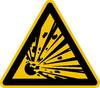 Warnschild Explosionsgefährliche Stoffe Folie selbstklebend 25 mm ISO 7010 44 St.