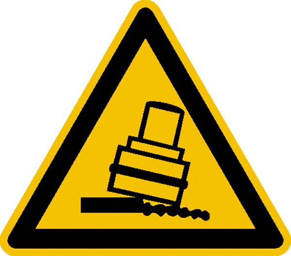 Warnschild Kippgefahr Folie selbstklebend 100 mm 1 St.
