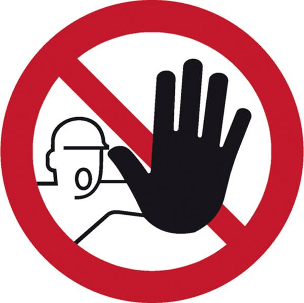 Verbotsschild Zutritt für Unbefugte verboten, Hygiene und Abstand Aluminium (Ø) 315 mm DIN 4844-2 1 St.