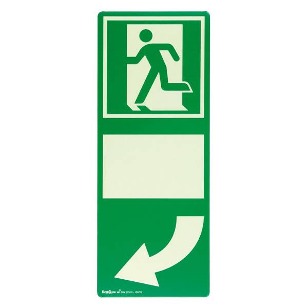 Fluchtwegschild Aluminium Hinterlegung Türgriff für Türklinke nach links Aluminium SafetyMarking 15.7535 (B x H) 100 mm x 255 mm 1 St.