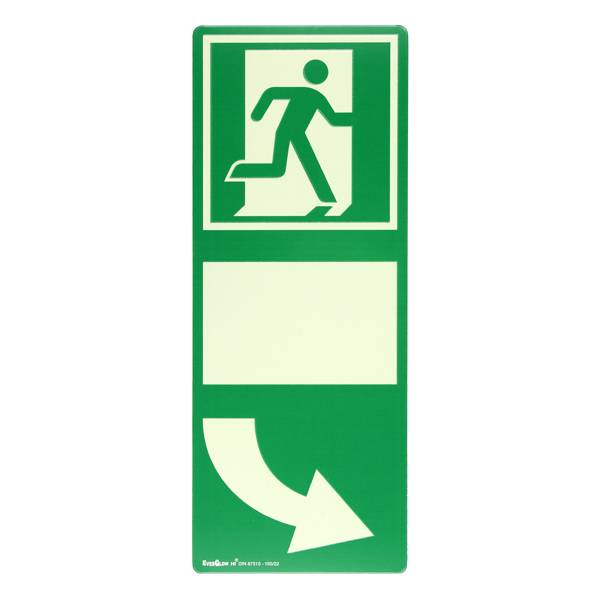 Fluchtwegschild Aluminium Hinterlegung Türgriff für Türklinke nach rechts Aluminium SafetyMarking 15.7540 (B x H) 100 mm x 255 mm 1 St.