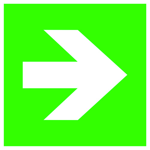 Fluchtwegschild Aluminium Richtungsangabe SafetyMarking 15.0055 (B x H) 150 mm x 150 mm ISO 7010 1 St.