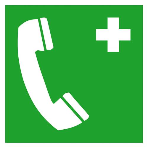 Thumbnail - SafetyMarking 38.0068 Hinweisschild Notruftelefon Folie selbstklebend (B x H) 200 mm x 200 mm ISO 7010 1 St.