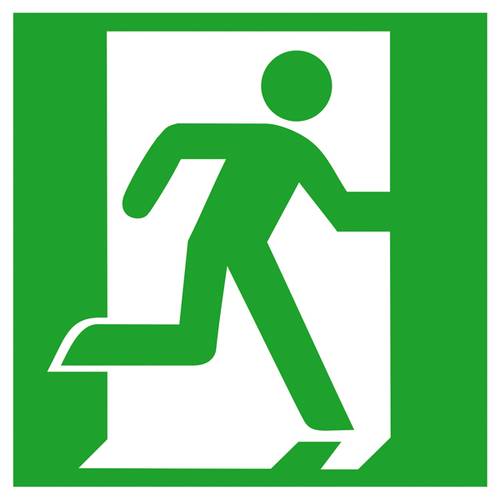 Thumbnail - Fluchtwegschild Folie Notausgang rechts SafetyMarking 38.0029 (B x H) 150 mm x 150 mm ISO 7010 1 St.