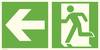 Fluchtwegschild Folie Notausgang links, Richtungsangabe links SafetyMarking 38.0088 (B x H) 300 mm x 150 mm ISO 7010 1 St.