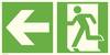 Fluchtwegschild Aluminium Notausgang links, Richtungsangabe links SafetyMarking 15.0088 (B x H) 300 mm x 150 mm ISO 7010 1 St.