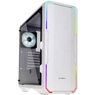 Bitfenix Enso RGB Midi-Tower PC-Gehäuse Weiß Seitenfenster, Staubfilter, 1 vorinstallierter Lüfter, 1 Vorinstallierter L