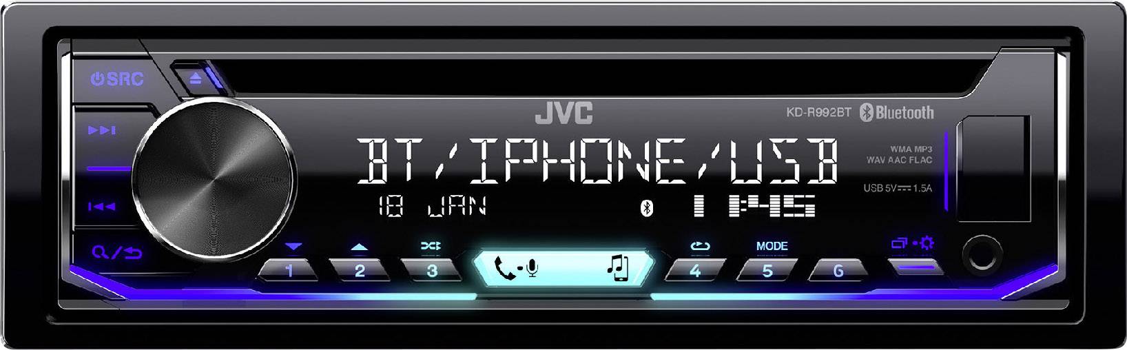 JVC KD-R992BT CD Autoradio, 1 DIN, 50 Watt, Bluetooth, USB-0
