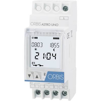 ORBIS Zeitschalttechnik Zeitschaltuhr für Hutschiene Betriebsspannung: 230 V/AC ASTRO UNO 1 Wechsler 16 A 250 V/AC Astro