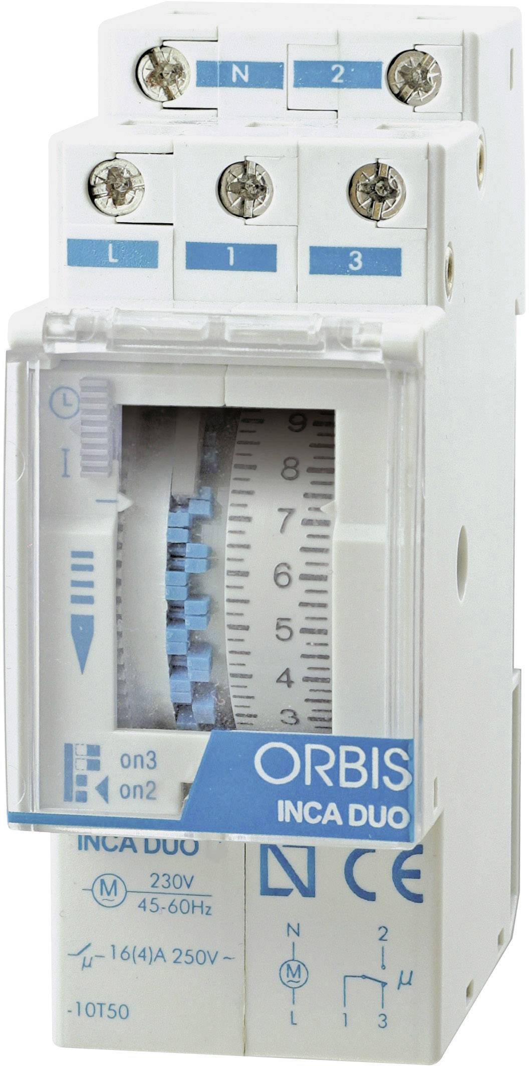 ORBIS ZEITSCHALTTECHNIK Zeitschaltuhr für Hutschiene Betriebsspannung: 230 V/AC INCA DUO D 1 We
