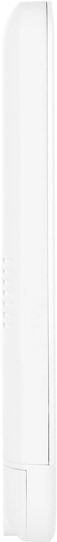 Ein weißer, länglicher Stift von der Seite fotografiert mit minimalen Details sichtbar.