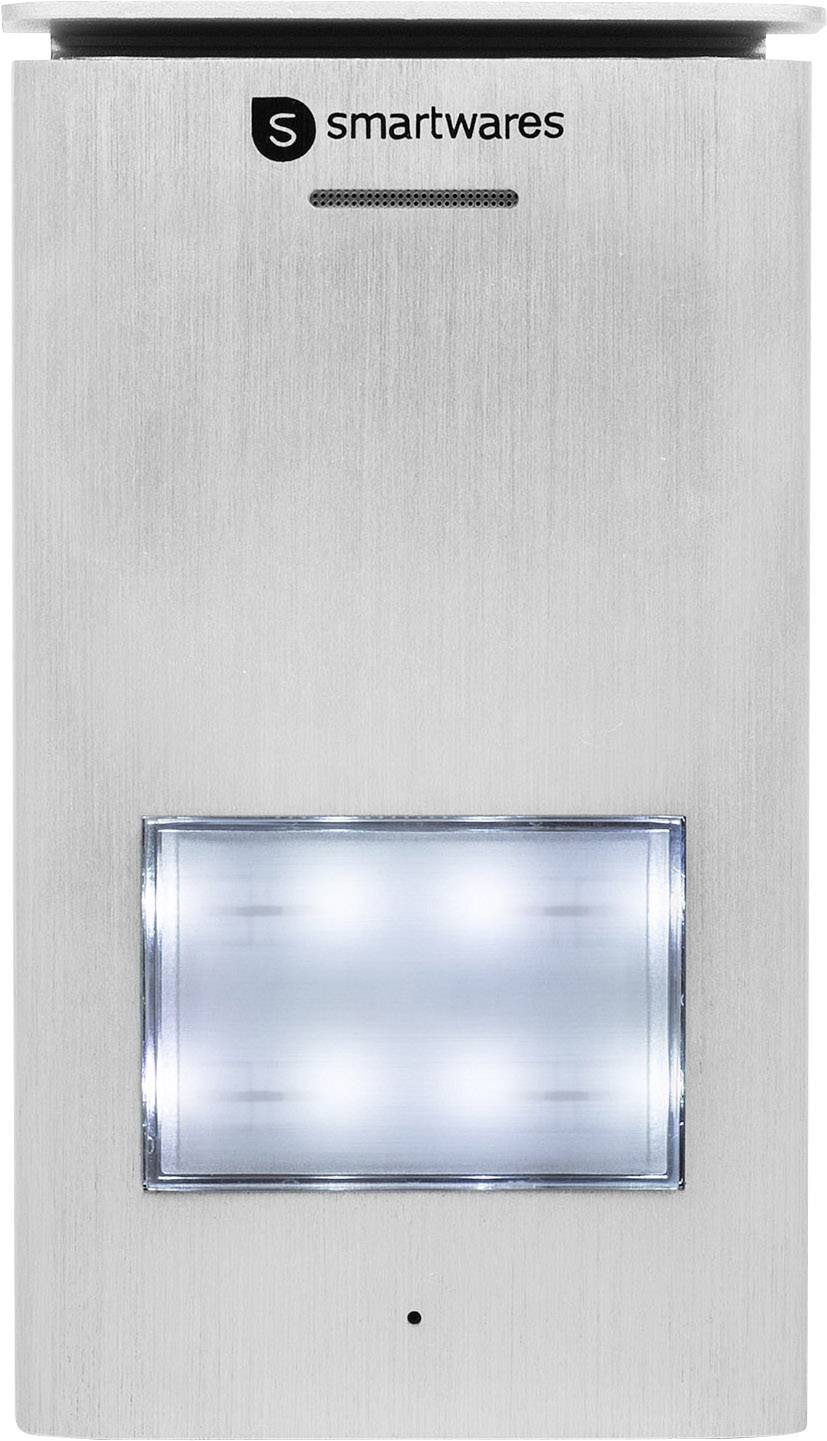 Eine silberne Smartwares-Außenleuchte mit LED-Licht und rechteckigem Design.