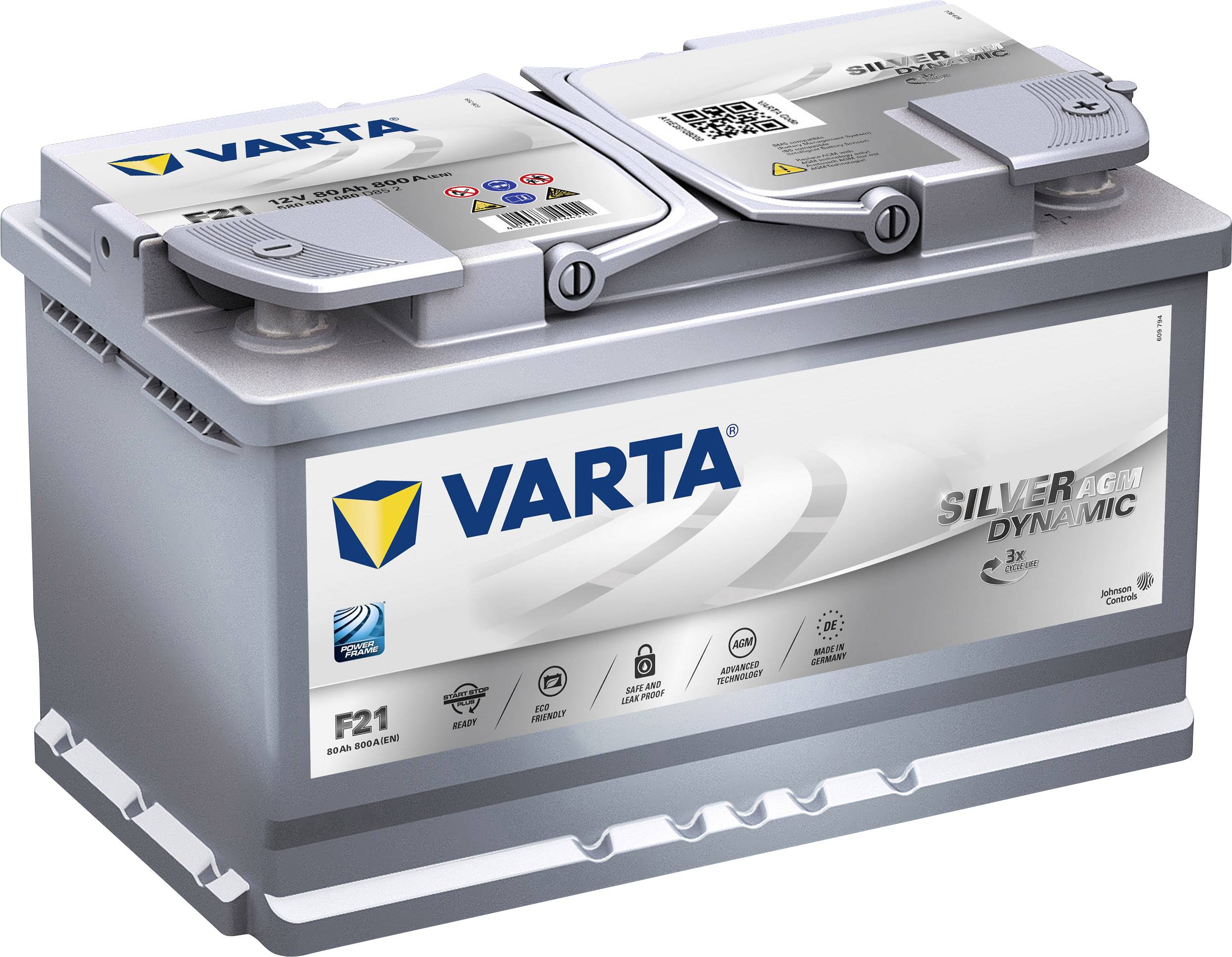 Varta Automotive Silver Dynamic AGM Autobatterie 12 V 80 Ah ETN