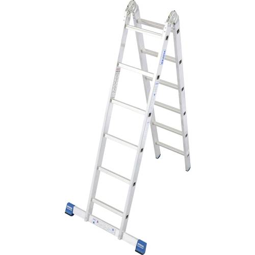 Thumbnail - Krause 133908 Aluminium Stufen-Doppelleiter inkl. Traverse Arbeitshöhe (max.): 4.40 m Aluminium 8.5 kg
