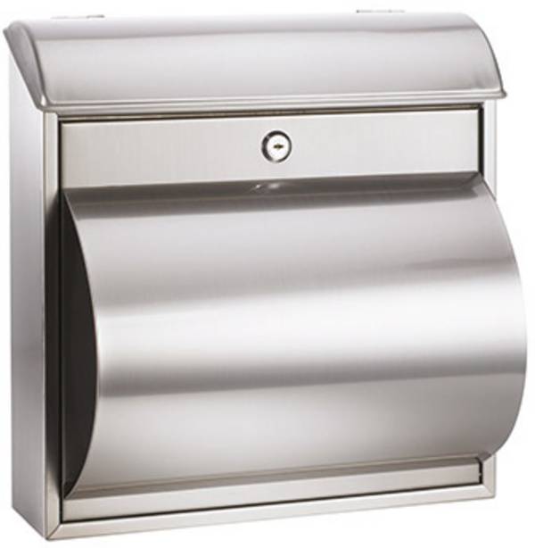 ALCO 8605 ALCO 36 x 37 x 10/19 cm (B x H x T) Briefkasten Edelstahl Silber Schlüsselschloss