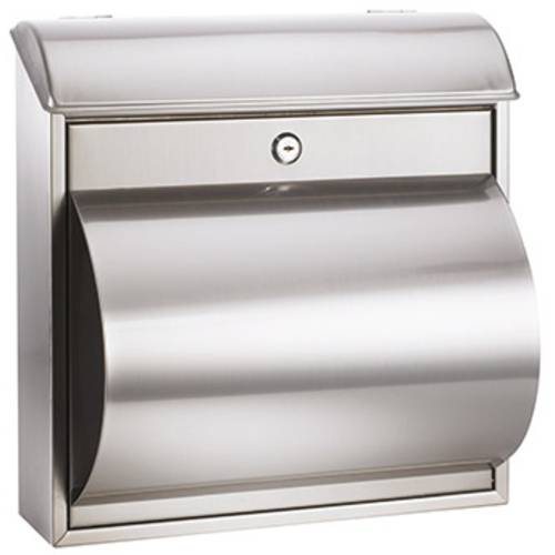 ALCO 8605 ALCO 36 x 37 x 10/19 cm (B x H x T) Briefkasten Edelstahl Silber Schlüsselschloss