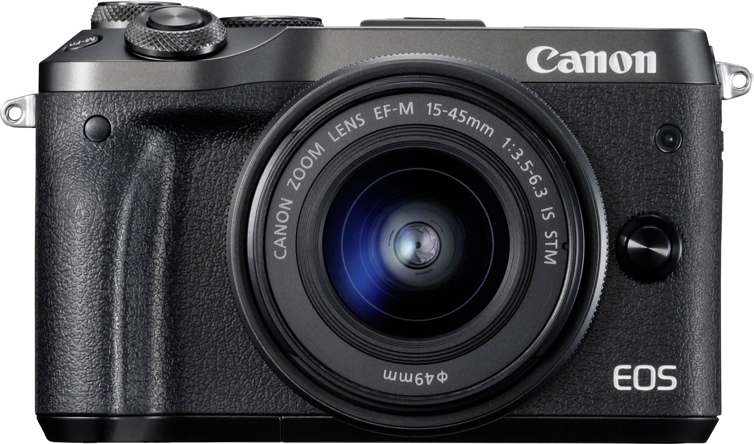EOS M6 Systemkamera EF-M 15-45 mm IS STM 24.2 Megapixel Schwarz WiFi, Bluetooth, Full HD Video