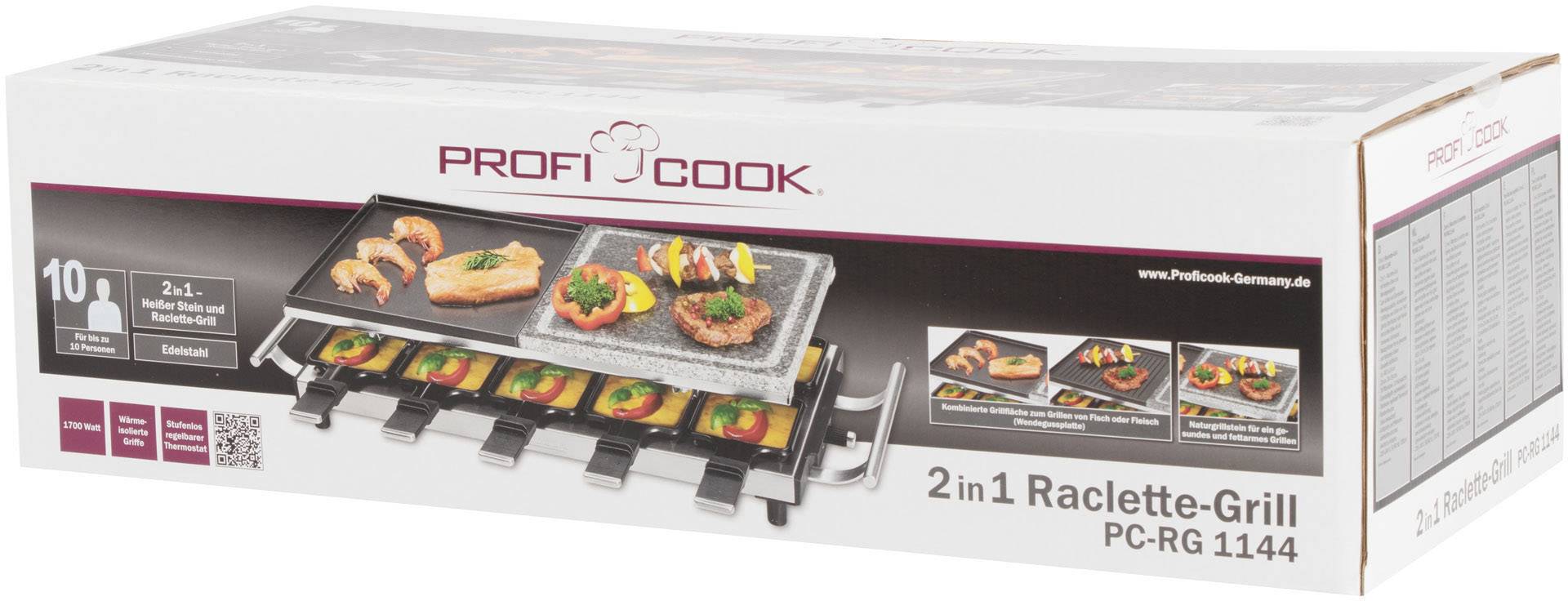 Clatronic ProfiCook PC-RG 1144 - Raclette/Grill/Grillplatte/Steingrillplatte-1
