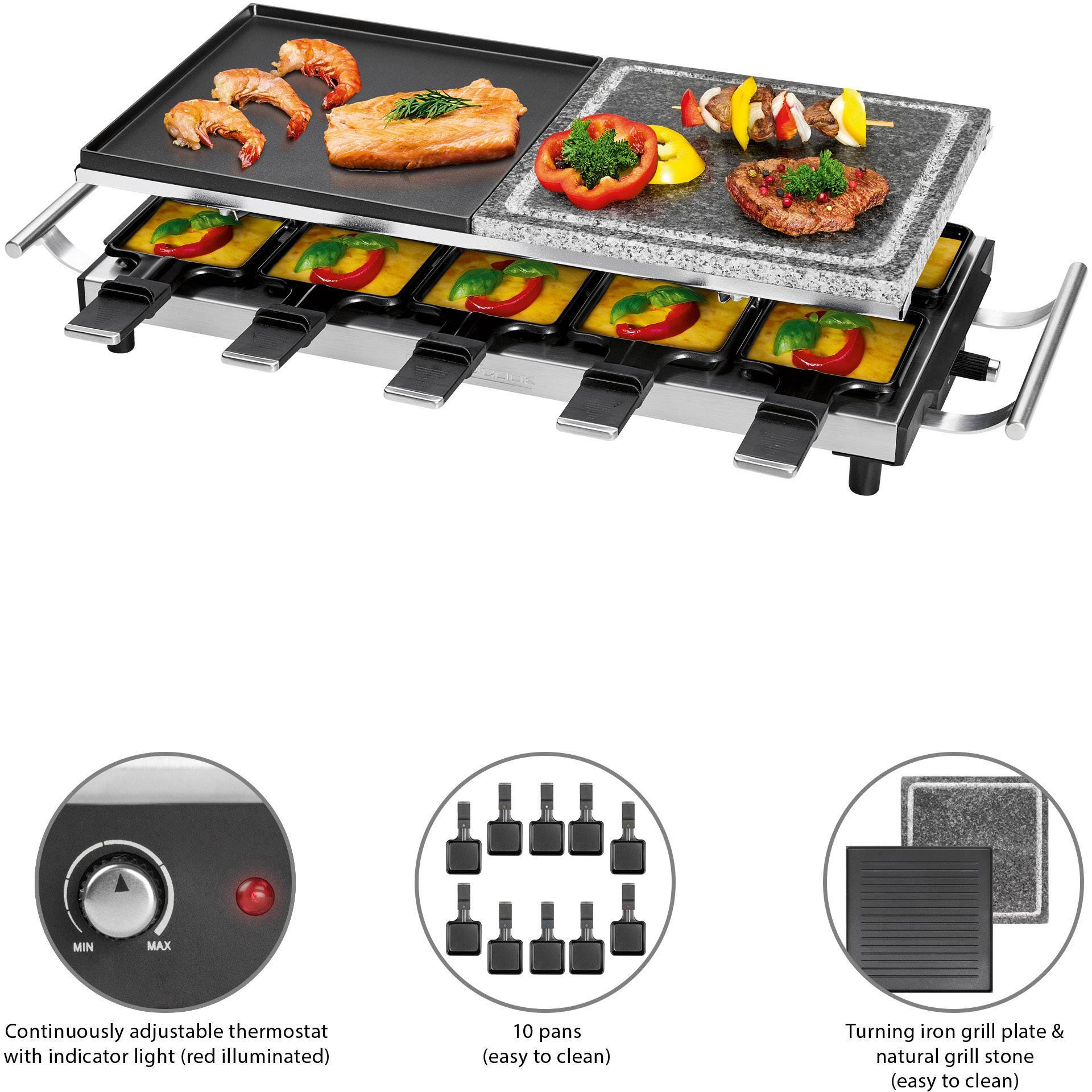 Clatronic ProfiCook PC-RG 1144 - Raclette/Grill/Grillplatte/Steingrillplatte-4