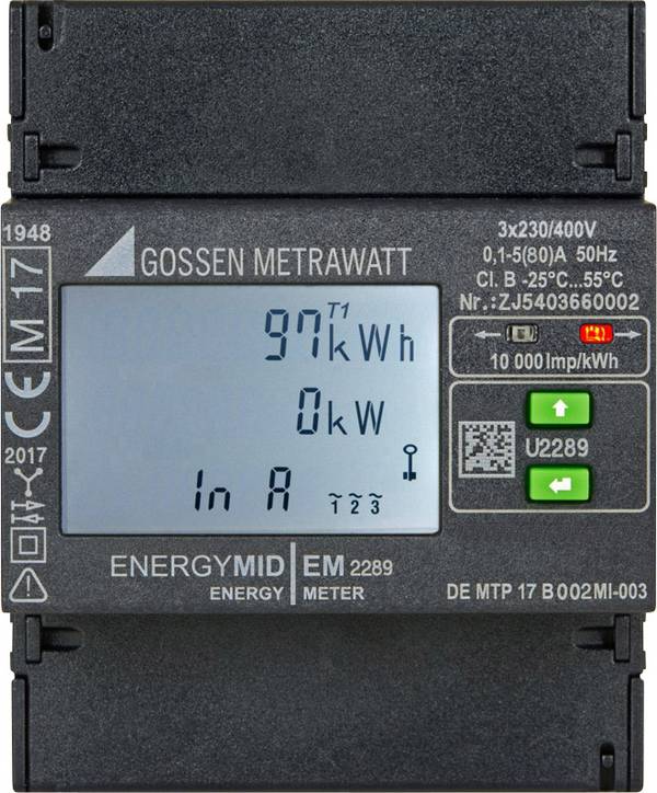 Gossen Metrawatt EM2289 S0 U2289-V012 Drehstromzähler digital MID-konform: Ja 1 St.