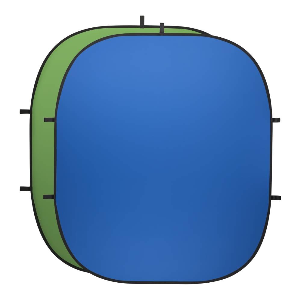 WALSER Walimex 20732 Fotokulisse Baumwolle - Metall Einfarbig Blau - Grün (20732)