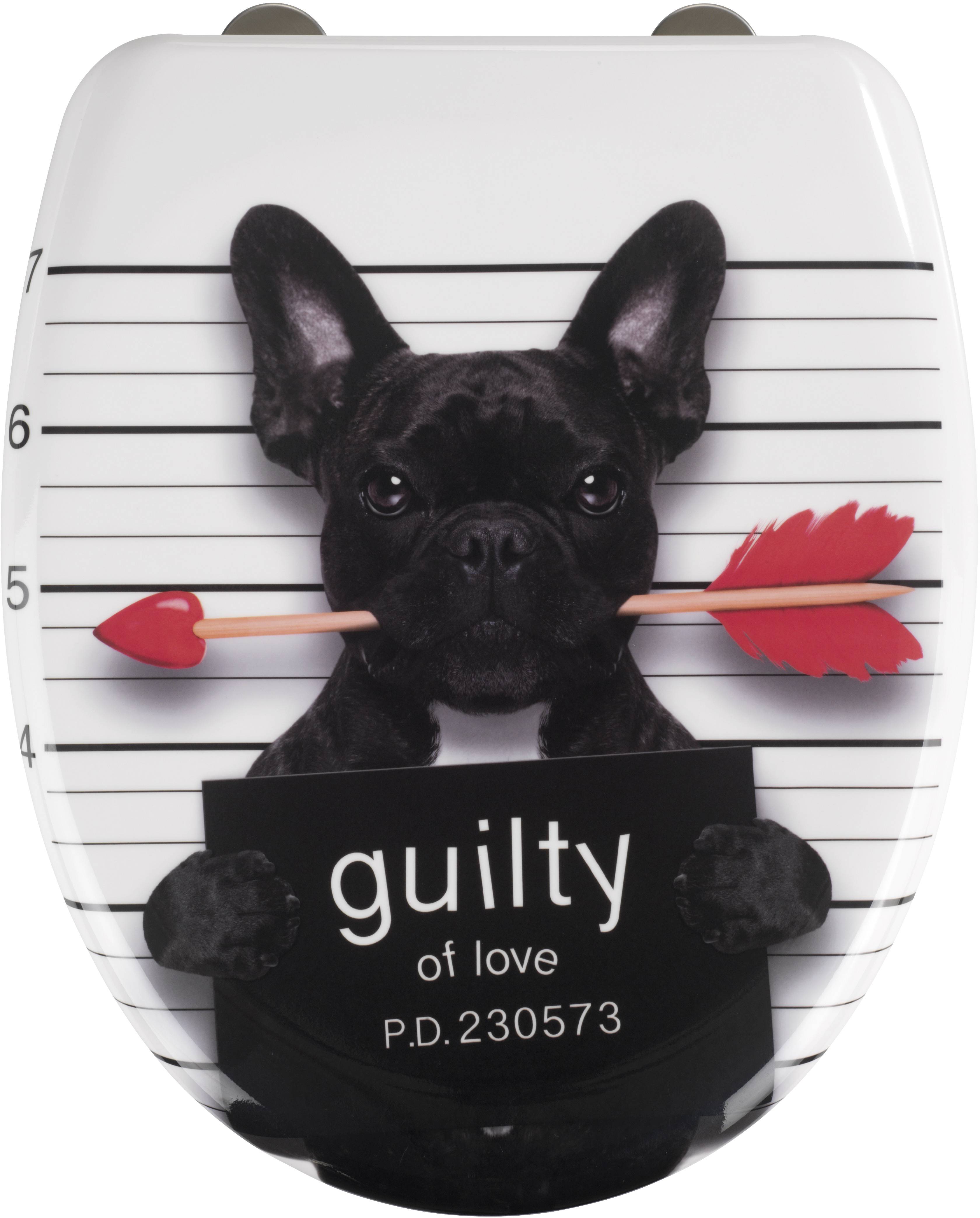 Wenko 22405100 Premium Guilty Dog WC-Sitz Befestigungsclip Duroplast mit Absenkautomatik, rostfrei-0