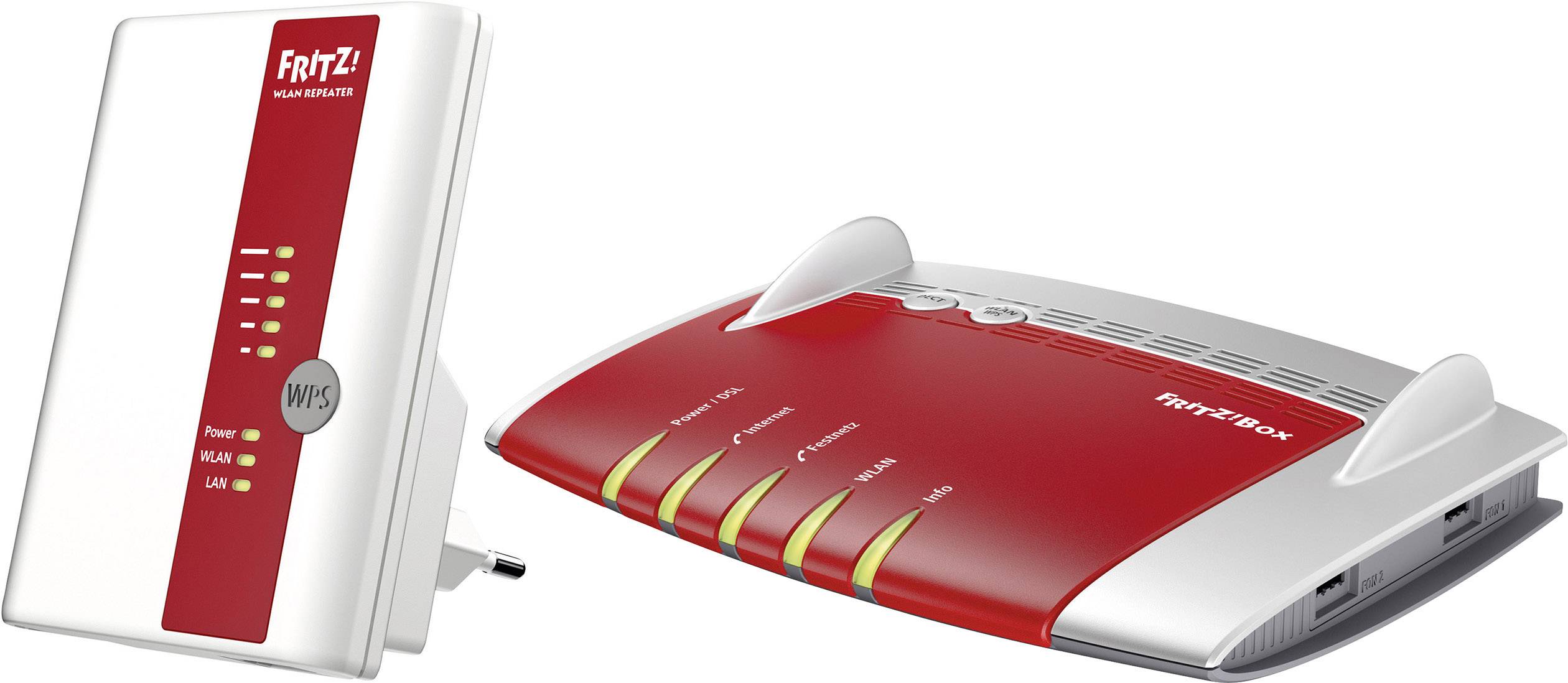 FRITZ! FRITZ!Box 7490 inkl. AVM FRITZ!WLAN Repeater 450E WLAN Router mit Modem Integriertes Modem: ADSL, ADSL2+, VDSL 2.-0
