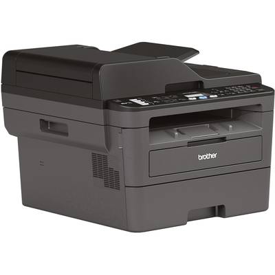 Ein schwarzer Multifunktionsdrucker mit Scanner- und Kopierfunktion. Die Marke 'Brother' ist auf der Vorderseite sichtbar.